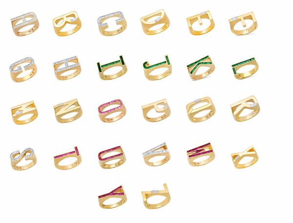 Grandsize Diamond Encrusted Ring Initial "A"