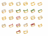 Pave Ring Initial "I"