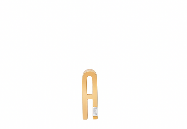 Slide Ribbed Pendant Initial "P"