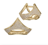 Pave Diamond Tiara Huggie Earrings