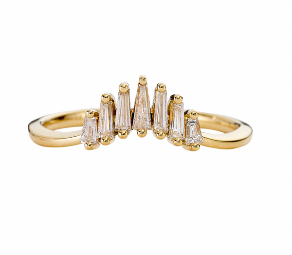 Nesting Wedding Ring with Baguette Diamonds