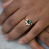 Nesting Wedding Ring with Baguette Diamonds