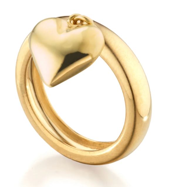 Puffy Heart Charm Ring