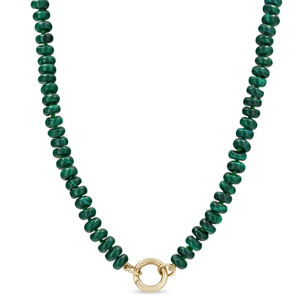 Malachite Rondelle Bead Round Enhancer Necklace