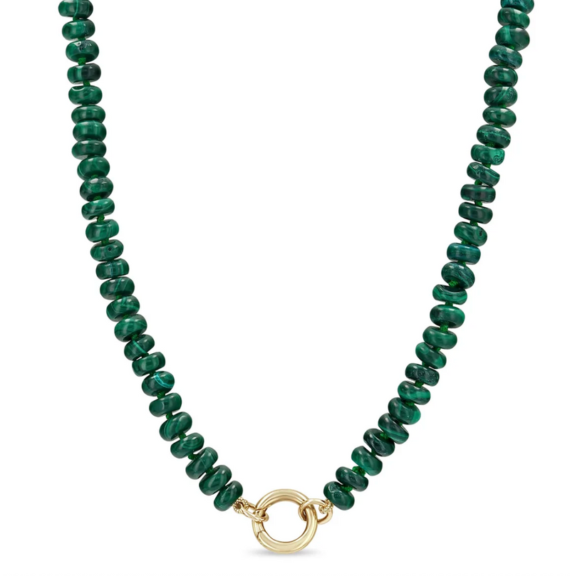 Malachite Rondelle Bead Round Enhancer Necklace