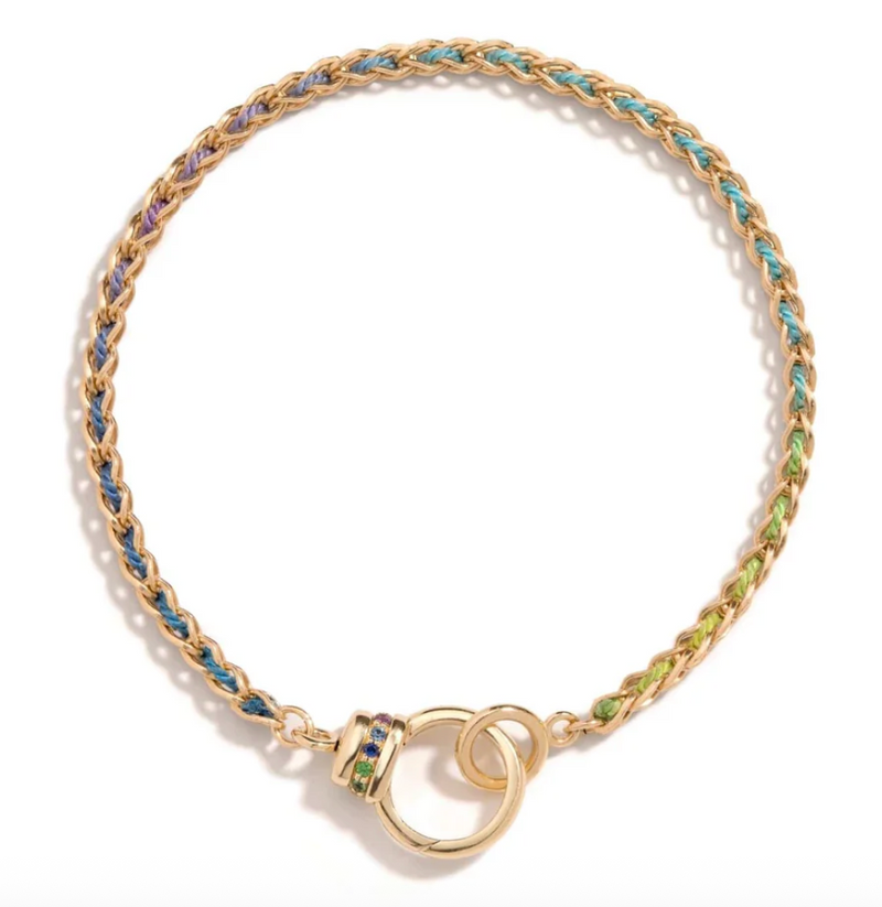 WOVEN EIGHTFOLD CHAIN BRACELET - COOL RAINBOW SILK®