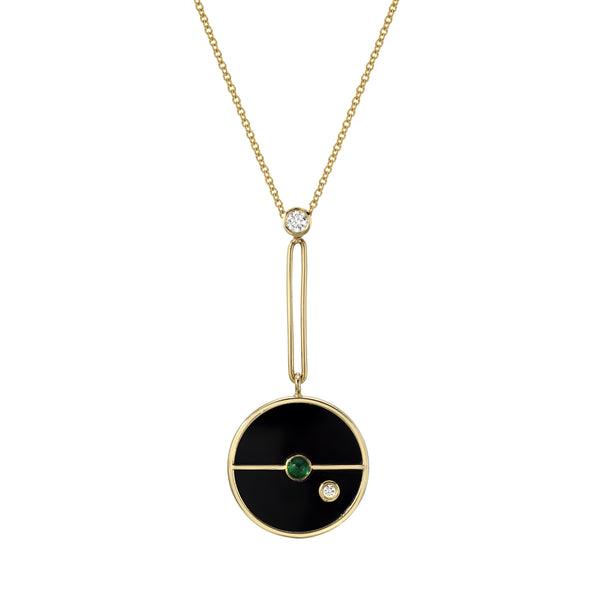 Black Onyx Compass Necklace