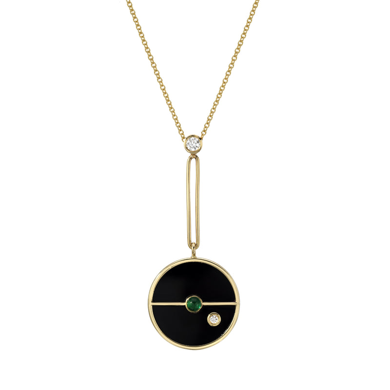 Black Onyx Compass Necklace