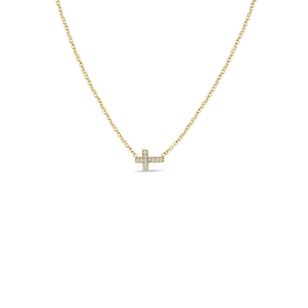 Tiny Diamond Cross Necklace
