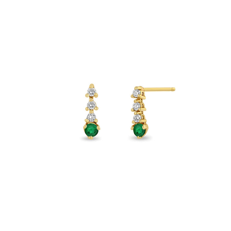 Diamond and Emerald Drop Earrings