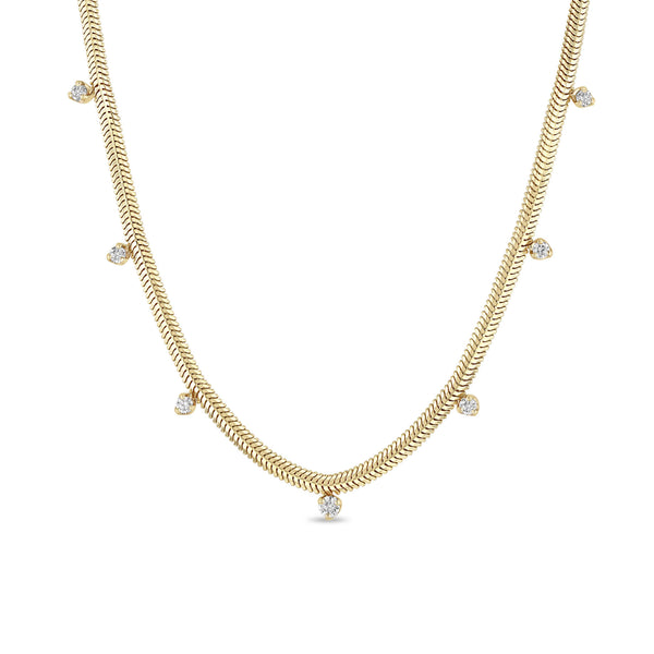 7 diamond station necklace