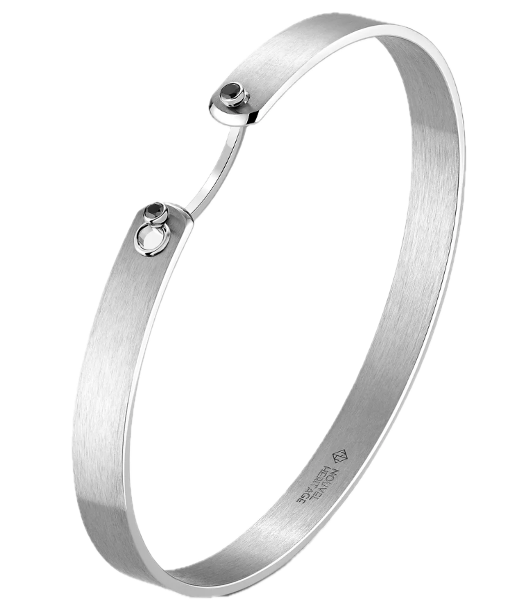Paris From The Sky GM Mood Bangle with Black Diamonds