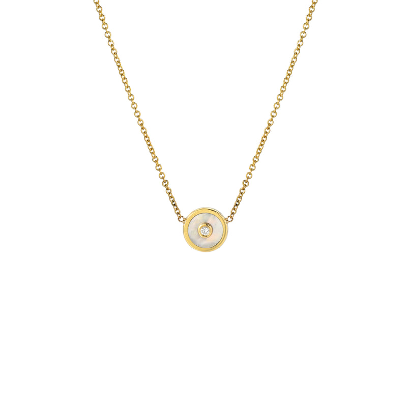 Mini Mother of Pearl Compass Necklace