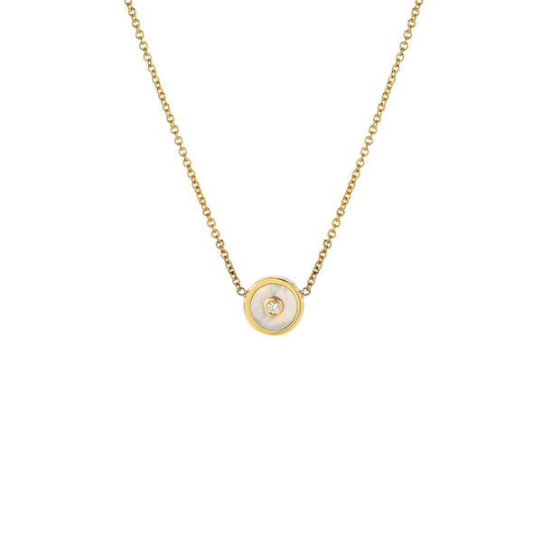 Mini Mother of Pearl Compass Necklace