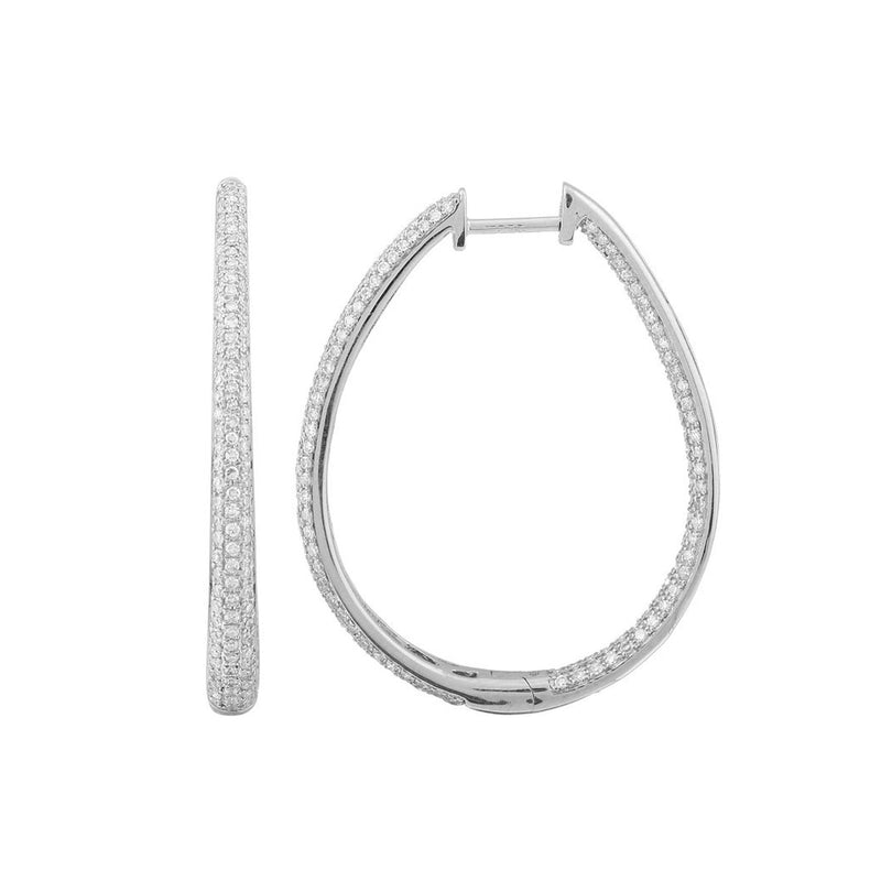 Elongated Pave Hoops