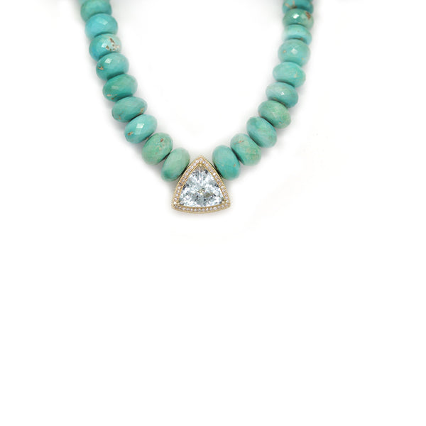 Aquamarine And Turquoise Beaded Necklace