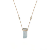 2 Row Pave Aquamarine Crystal Necklace