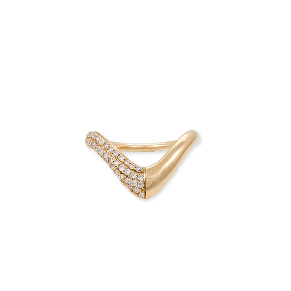 Wave Ring With Pave Diamonds