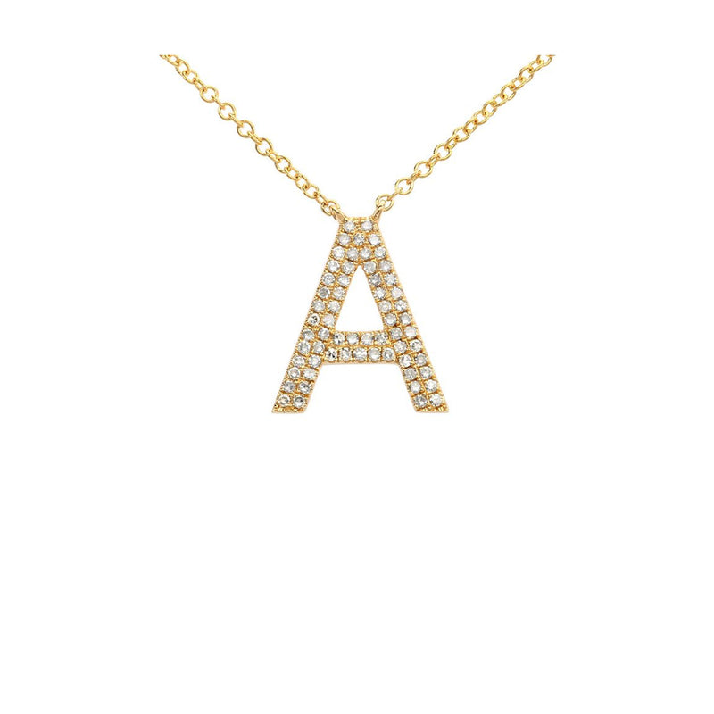 Pave Initial 'A' Necklace