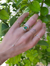 Solitare Engagement Ring with Pear Cut Emerald