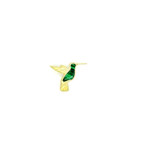 Hummingbird Malachite Stud Earring