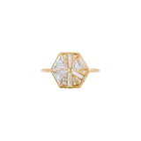 Hexagon Ring with Baguette & Triangle Diamonds