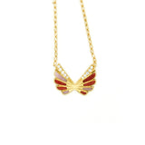 Pink Wings Charm Necklace