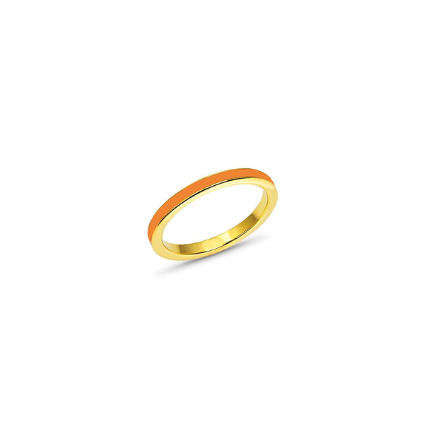 Orange Enamel Ring Size 7