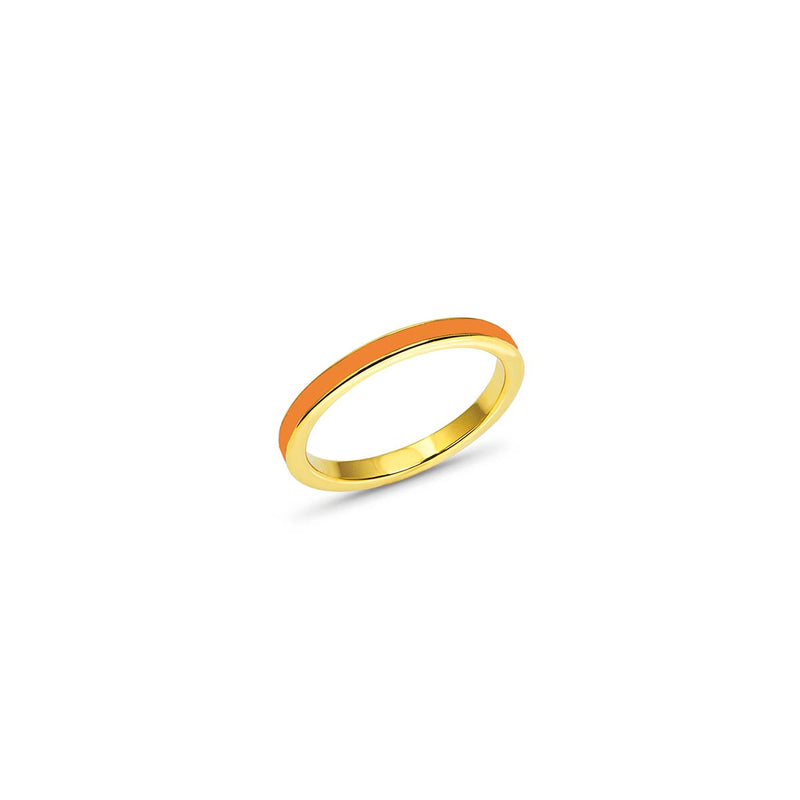 Orange Enamel Ring Size 6