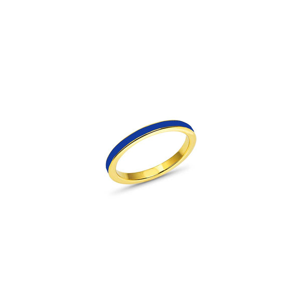 Cobalt Enamel Ring Size 6