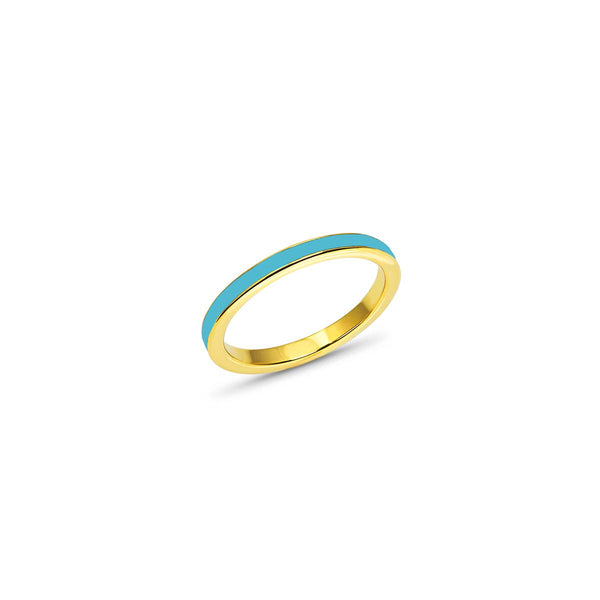 Sky Blue Enamel Ring Size 8