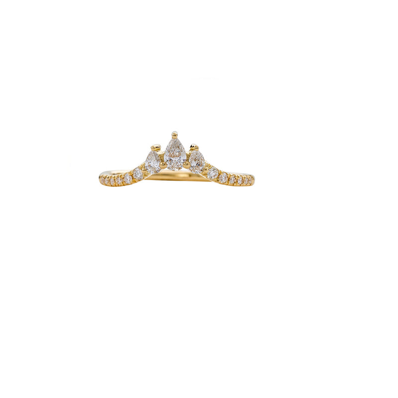 Nesting Pear Crown Ring
